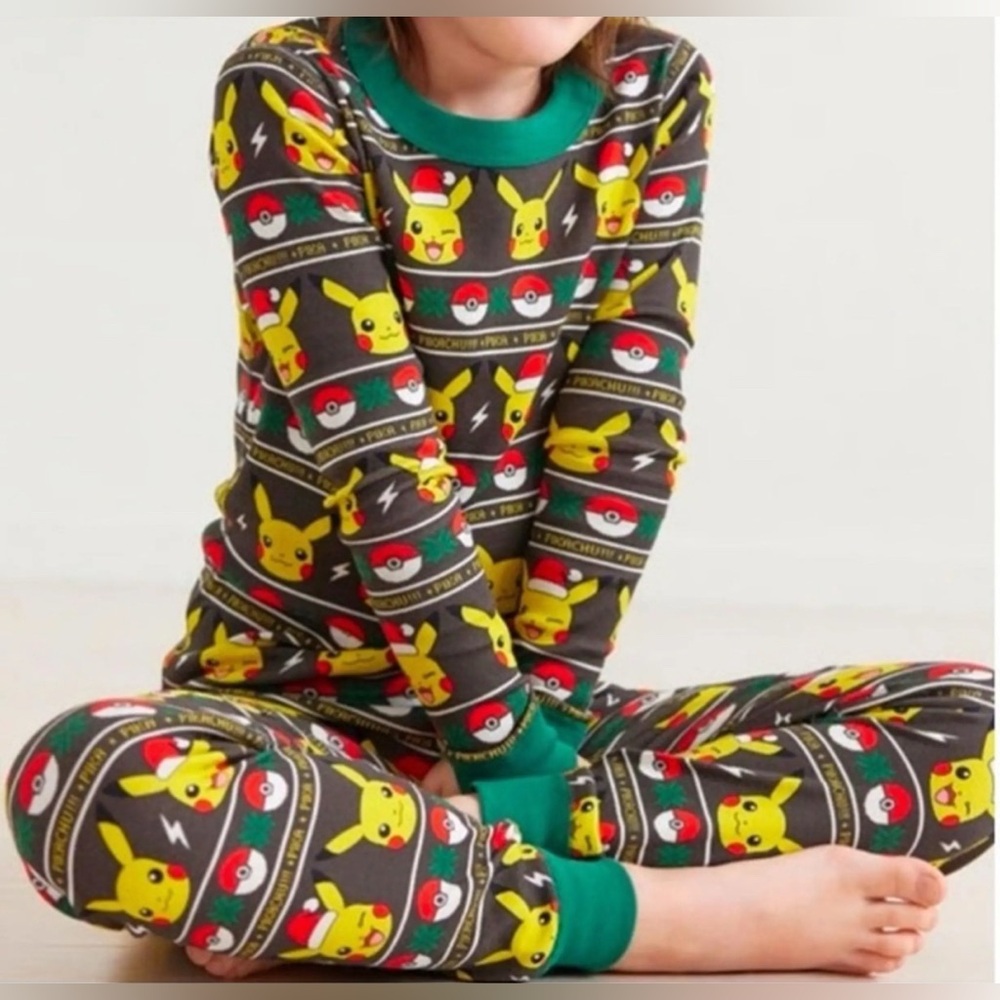 Hanna Andersson Kids Pokemon Holiday Christmas 2-Piece Pajama Set Size 12
